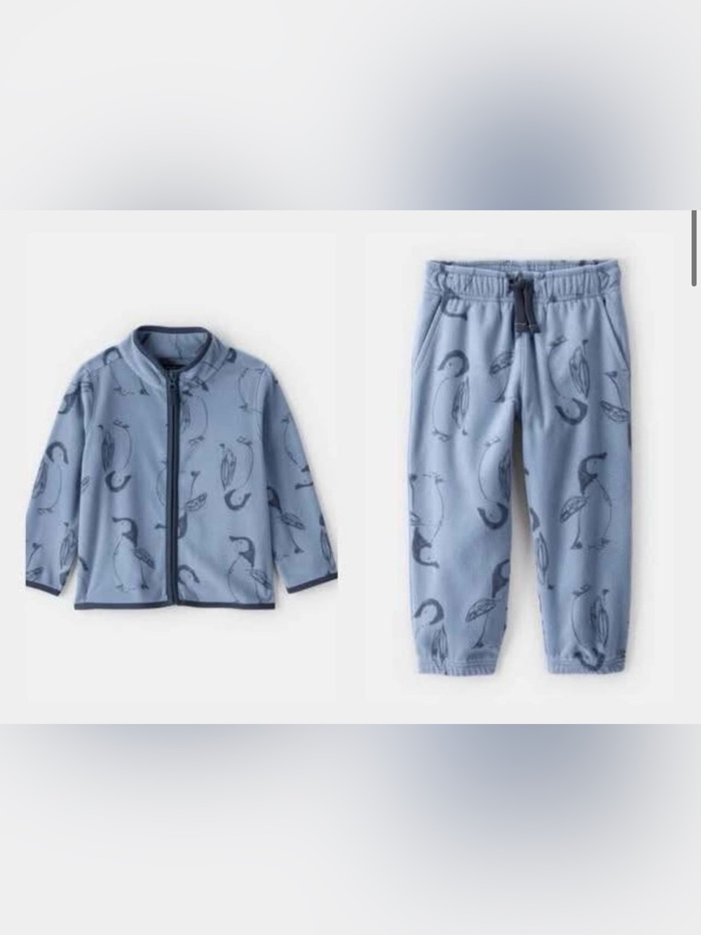 OshKosh B'gosh Penguin Micro-fleece Matching Set - Blue 12 Months NWT